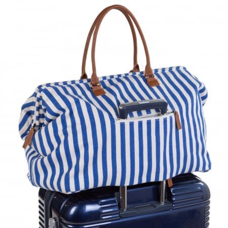 Childhome Geanta de infasat Mommy Bag albastru alb