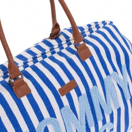 Childhome Geanta de infasat Mommy Bag albastru alb