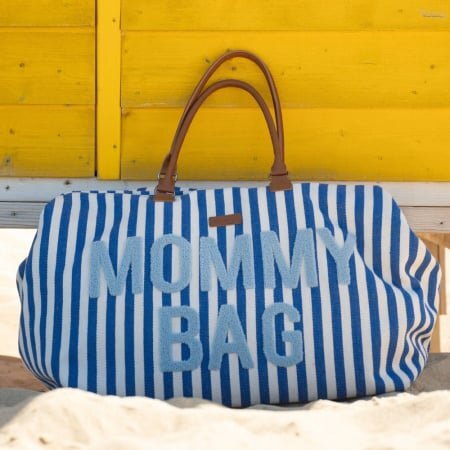 Childhome Geanta de infasat Mommy Bag albastru alb