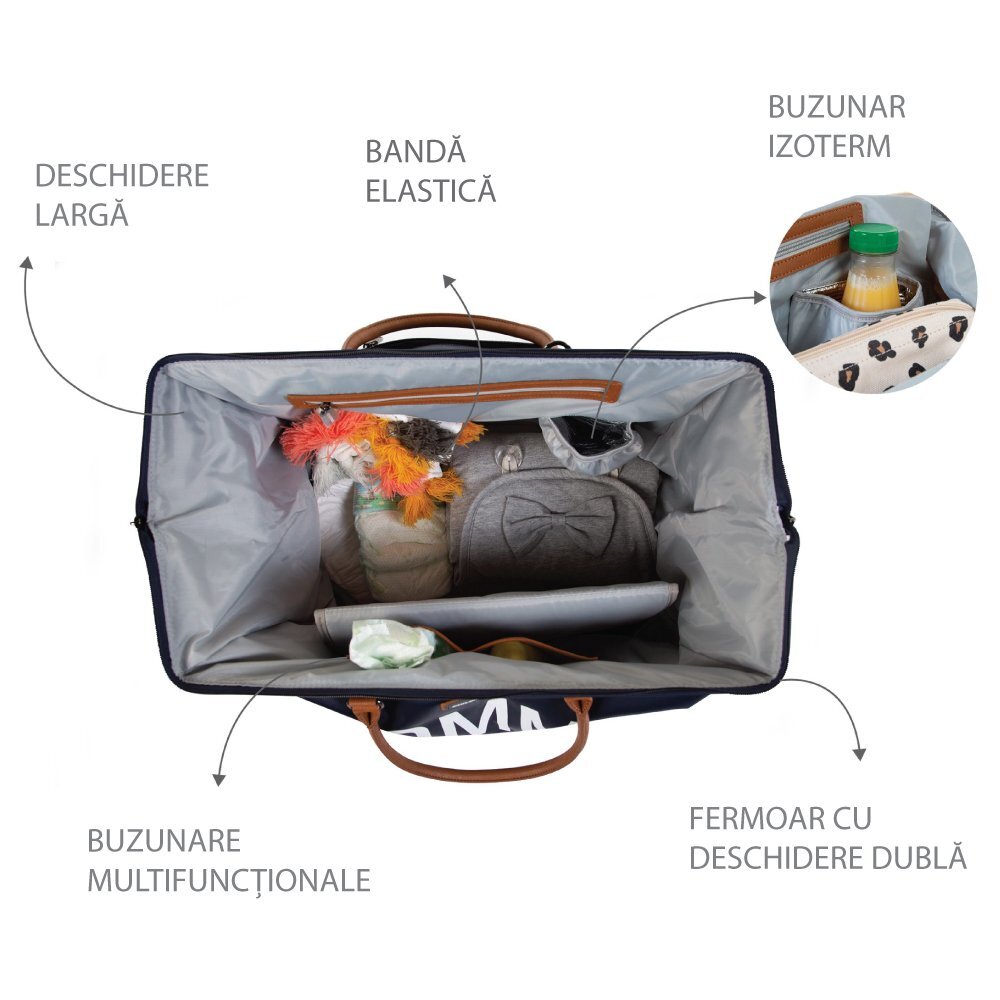 Childhome Geanta de infasat Mommy Bag bleumarin