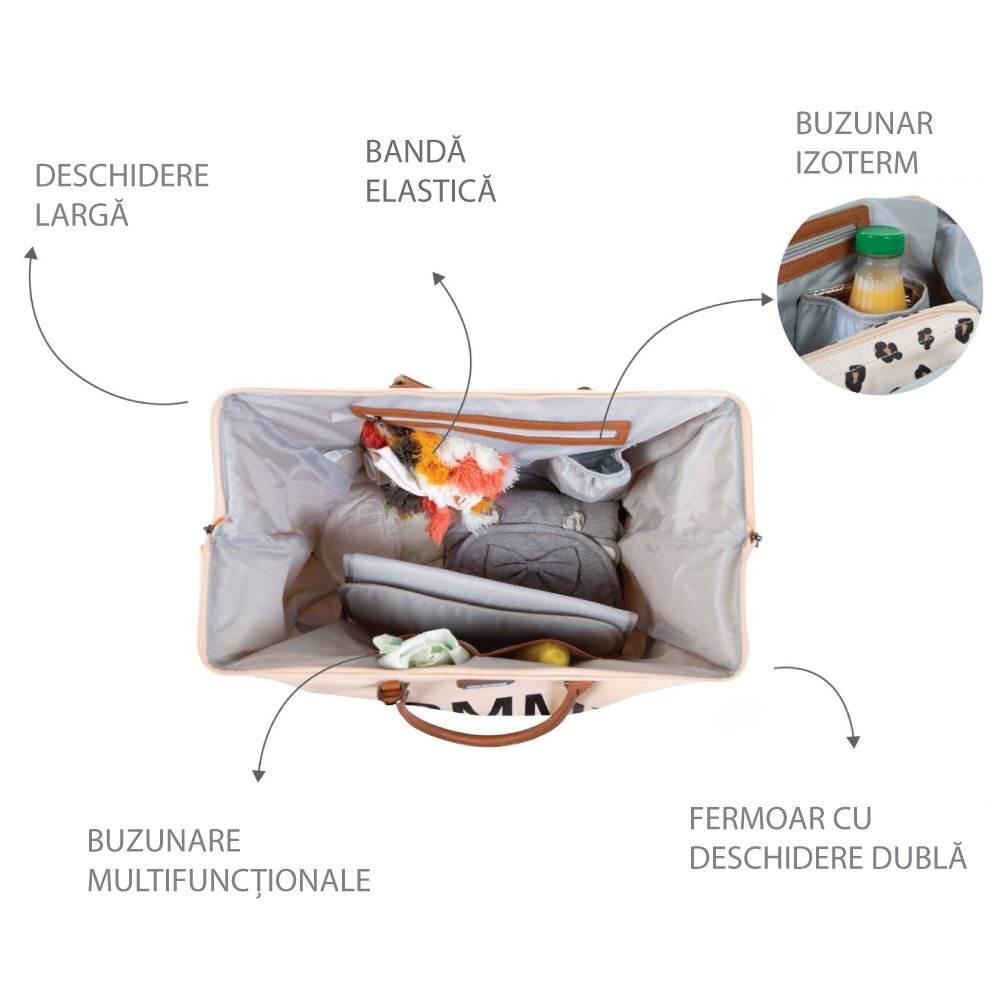 Childhome Geanta de infasat Mommy Bag ecru