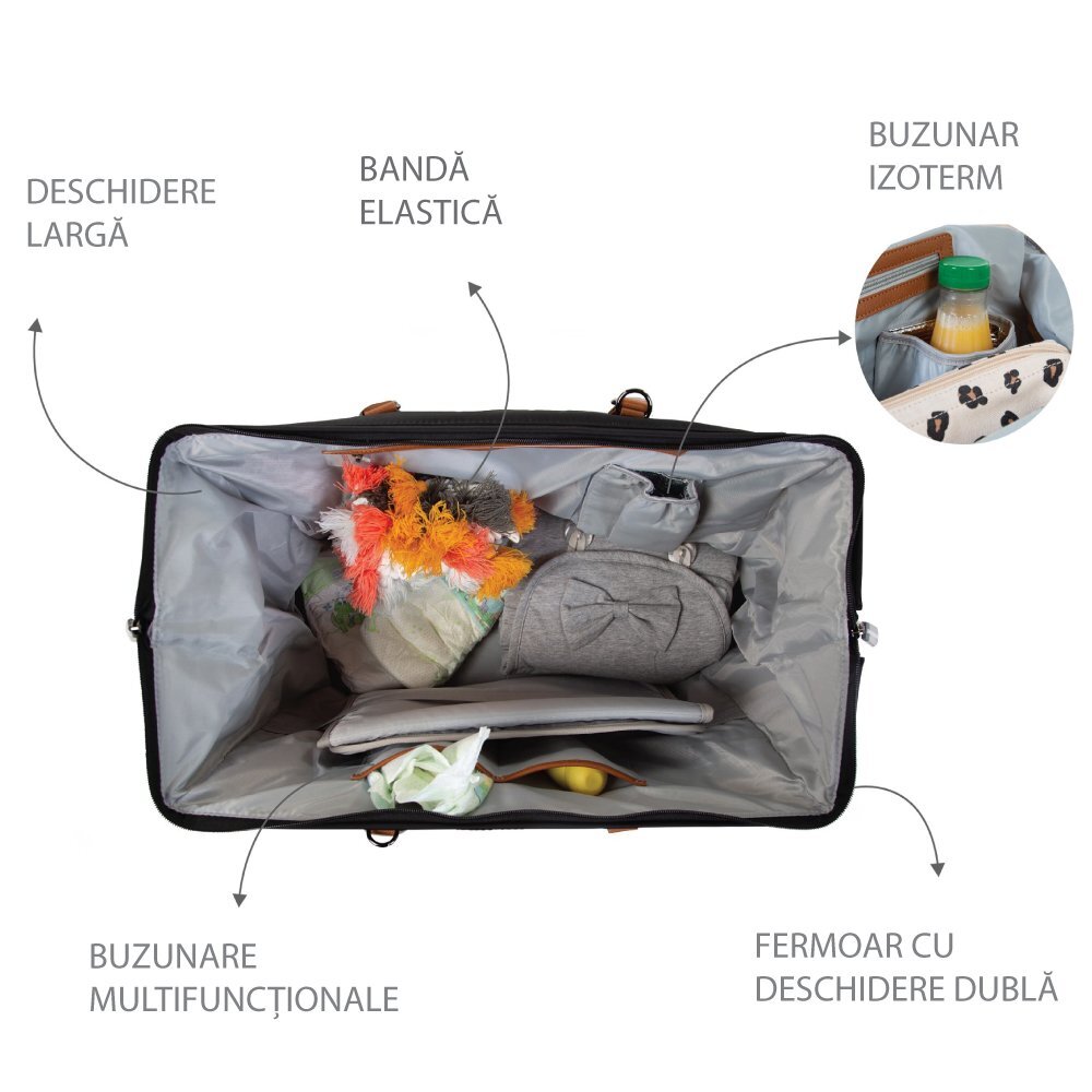 Childhome Geanta de infasat Mommy Bag negru