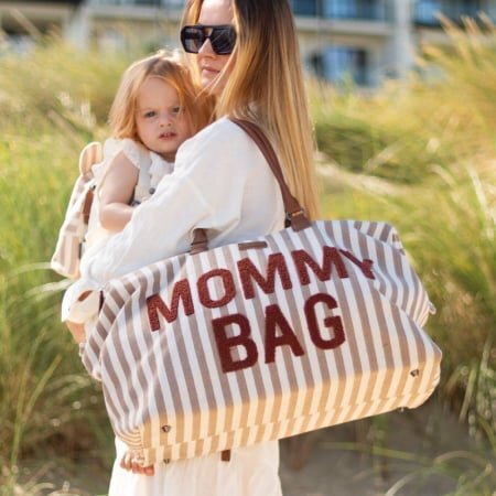 Childhome Geanta de infasat Mommy Bag nude alb