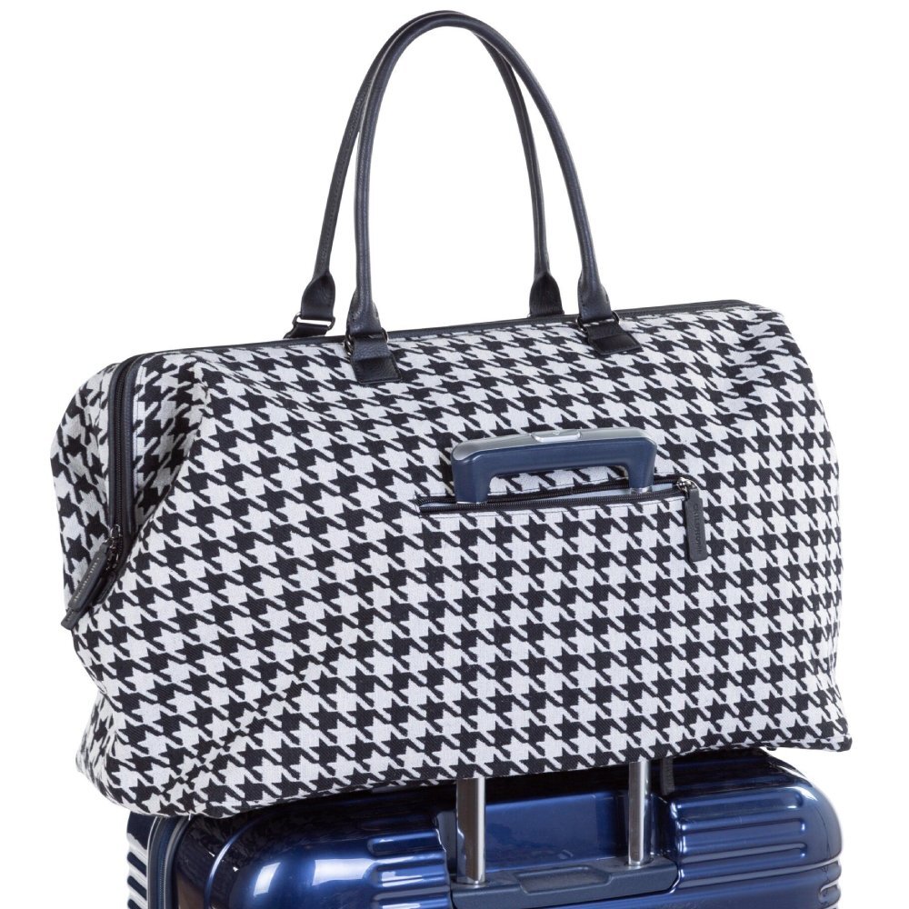 Childhome Geanta de infasat Mommy Bag Pied de Poule Negru