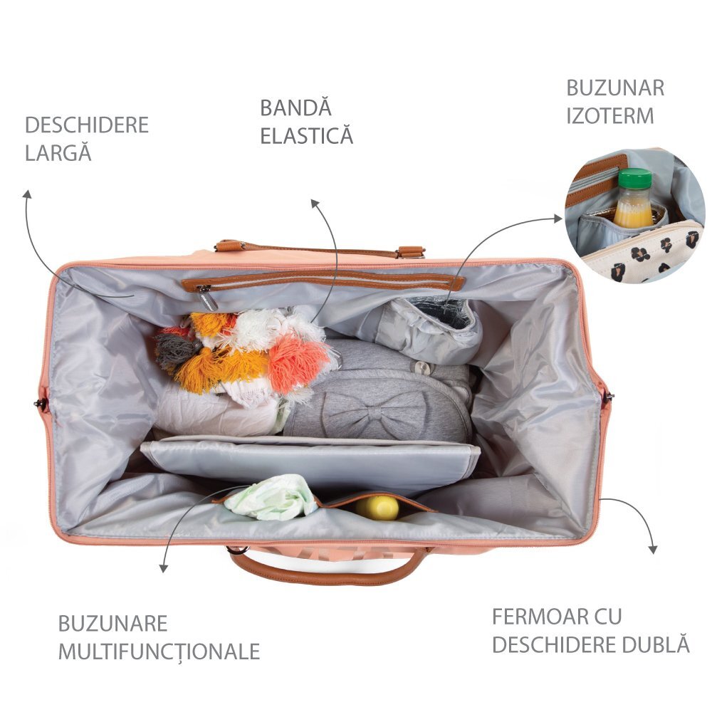 Childhome Geanta de infasat Mommy Bag roz