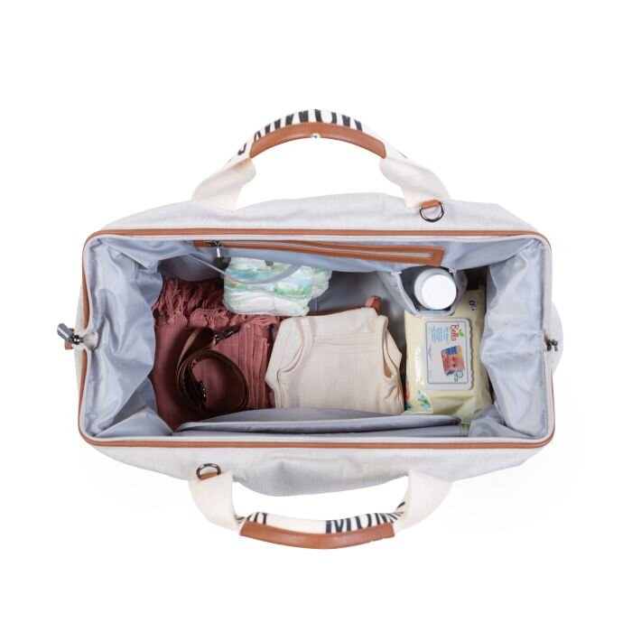 Childhome Geanta de infasat Mommy Bag Signature alb