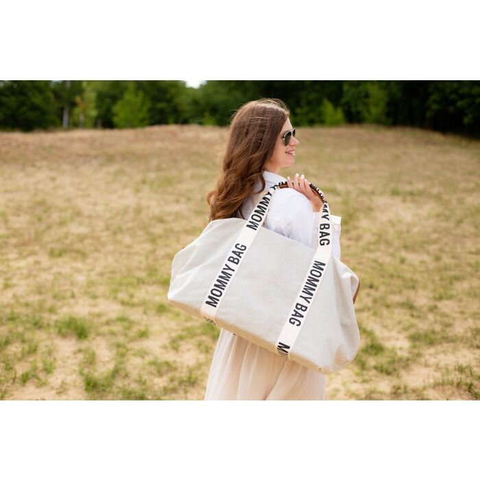 Childhome Geanta de infasat Mommy Bag Signature alb