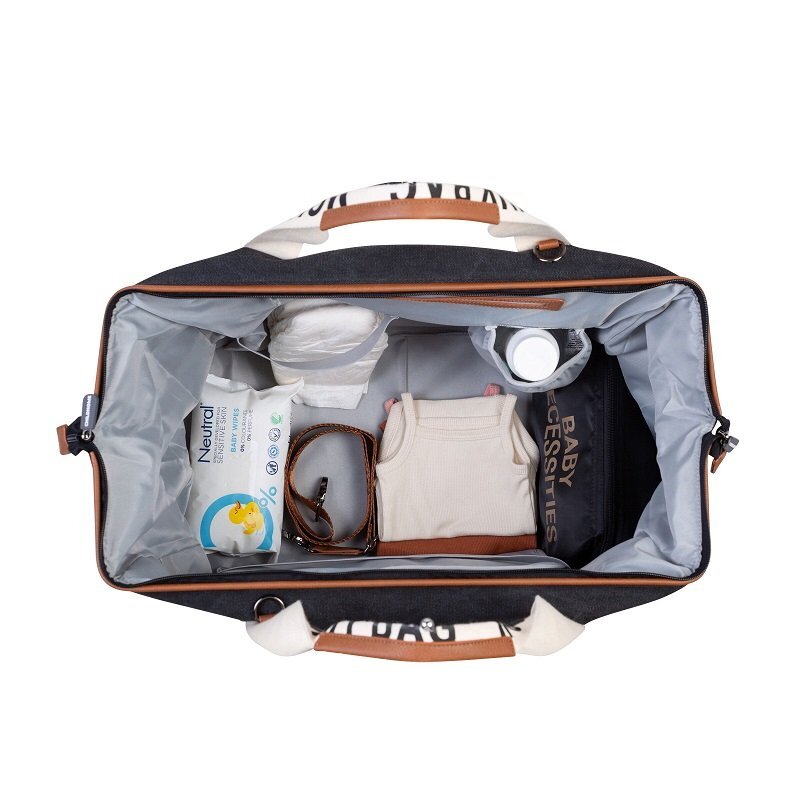 Childhome Geanta de infasat Mommy Bag Signature Negru