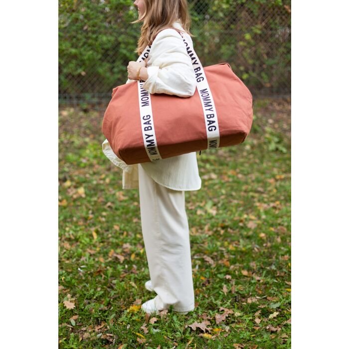 Childhome Geanta de infasat Mommy Bag Signature ruginiu