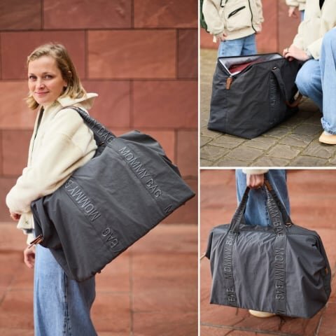 Childhome Geanta de infasat Mommy Bag Signature Urban dark grey
