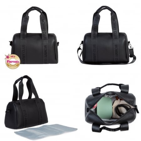 Childhome Geanta de infasat Mommy Club piele PU negru