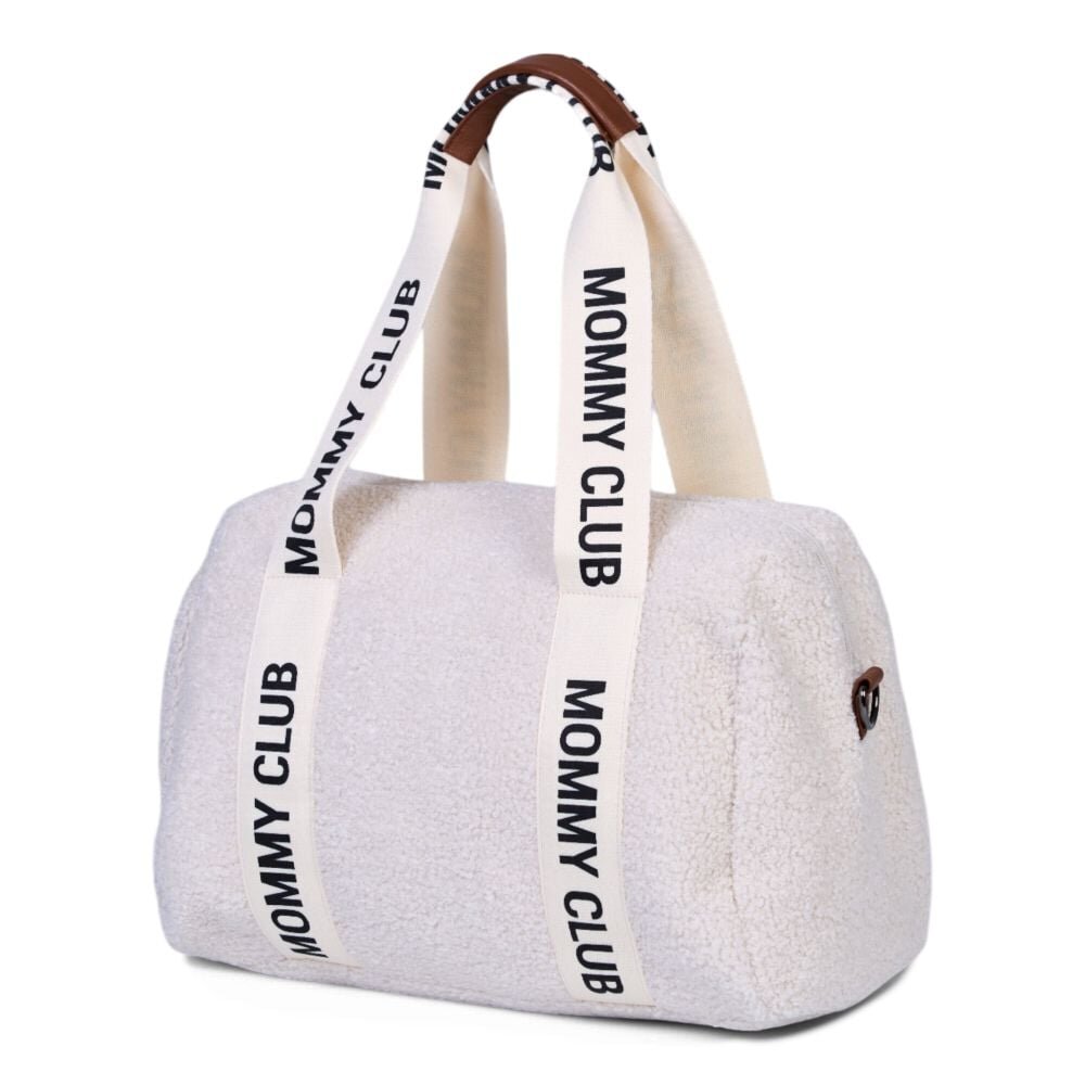 Childhome Geanta de infasat Mommy Club Signature Teddy Offwhite