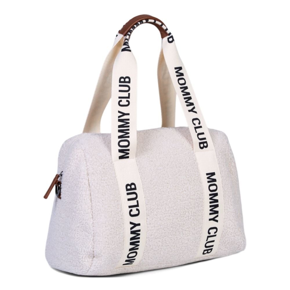 Childhome Geanta de infasat Mommy Club Signature Teddy Offwhite