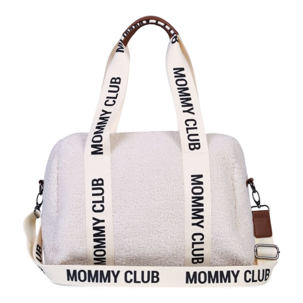 Childhome Geanta de infasat Mommy Club Signature Teddy Offwhite