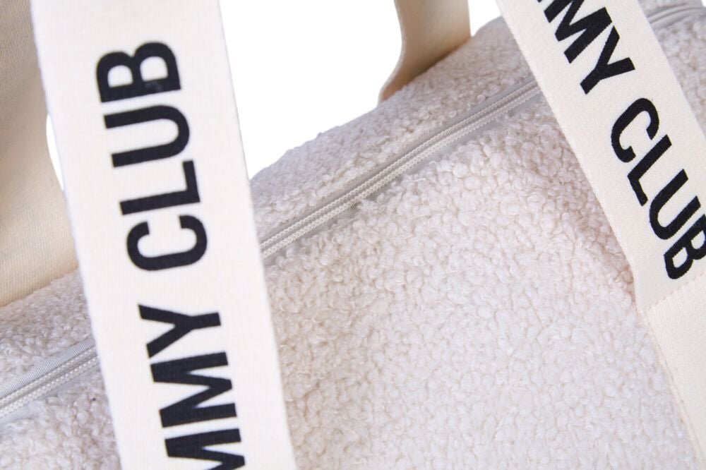 Childhome Geanta de infasat Mommy Club Signature Teddy Offwhite
