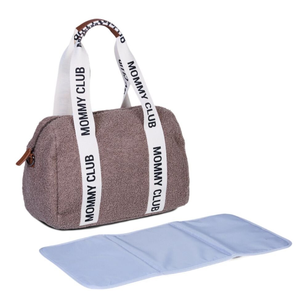 Childhome Geanta de infasat Mommy Club Signature Teddy Soft Brown