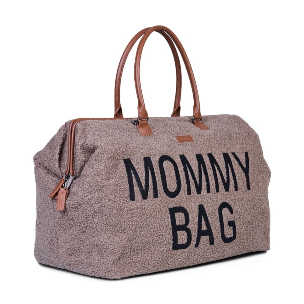 Childhome Geanta de infasat XL Mommy Bag Signature Teddy Soft Brown