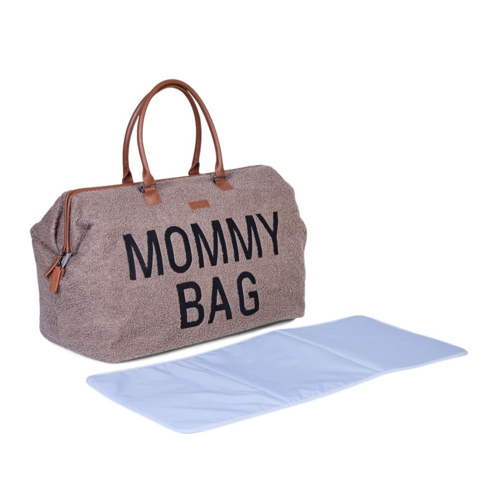 Childhome Geanta de infasat XL Mommy Bag Signature Teddy Soft Brown