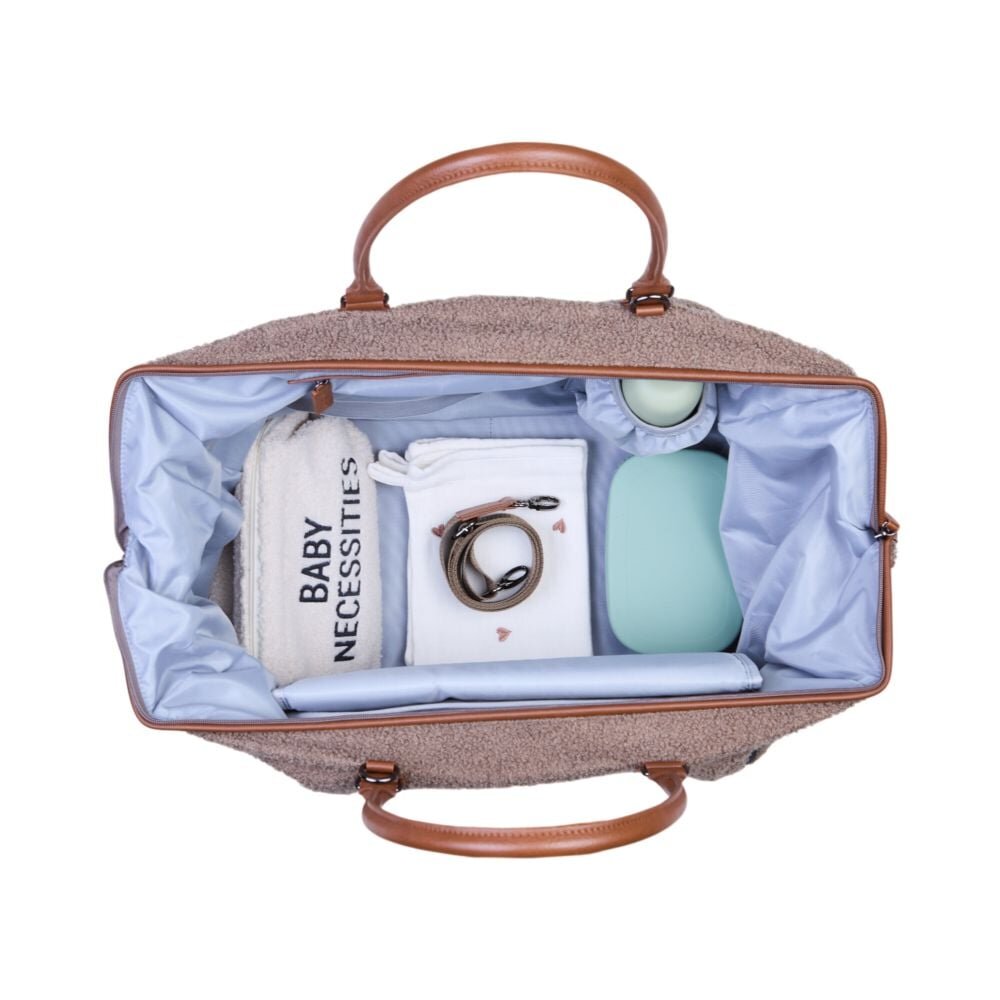 Childhome Geanta de infasat XL Mommy Bag Signature Teddy Soft Brown