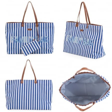 Childhome Geanta Family Bag albastru alb