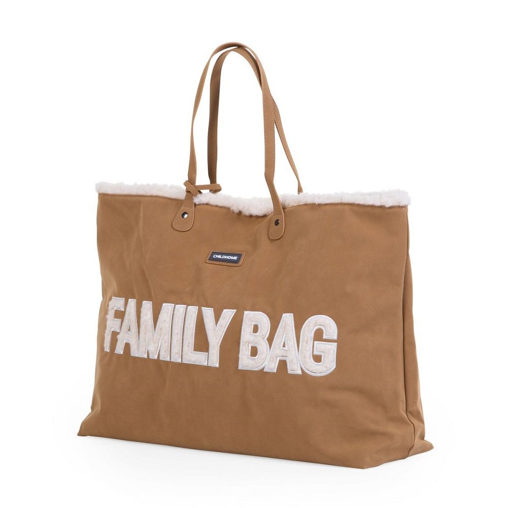 Childhome Geanta Family Bag aspect piele intoarsa bej