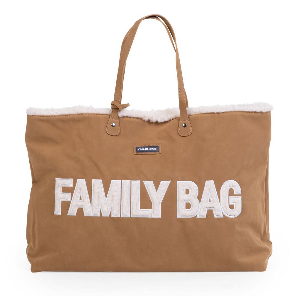 Childhome Geanta Family Bag aspect piele intoarsa bej