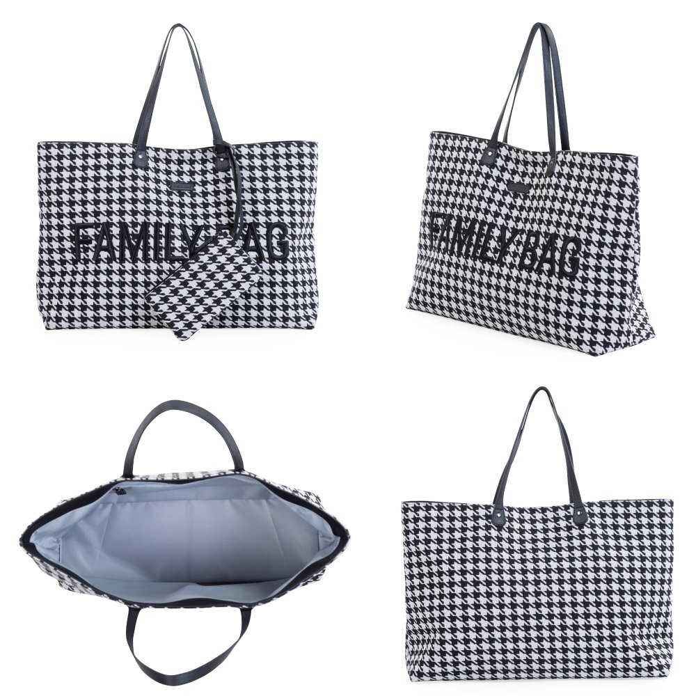 Childhome Geanta Family Bag Pied de Poule negru