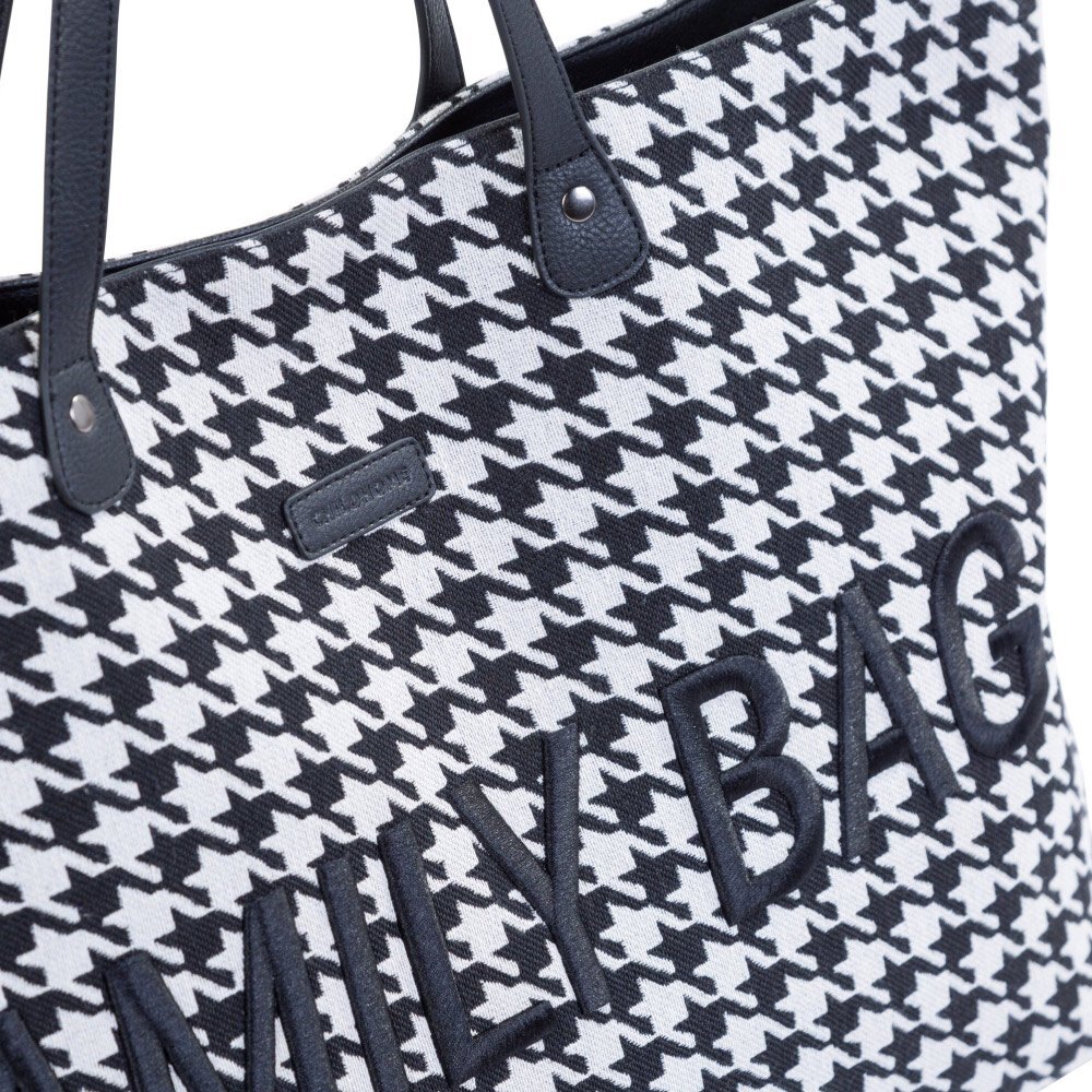 Childhome Geanta Family Bag Pied de Poule negru