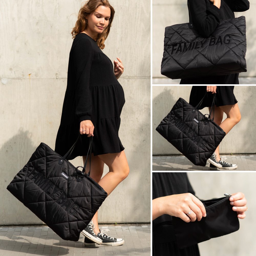 Childhome Geanta matlasata Family Bag negru