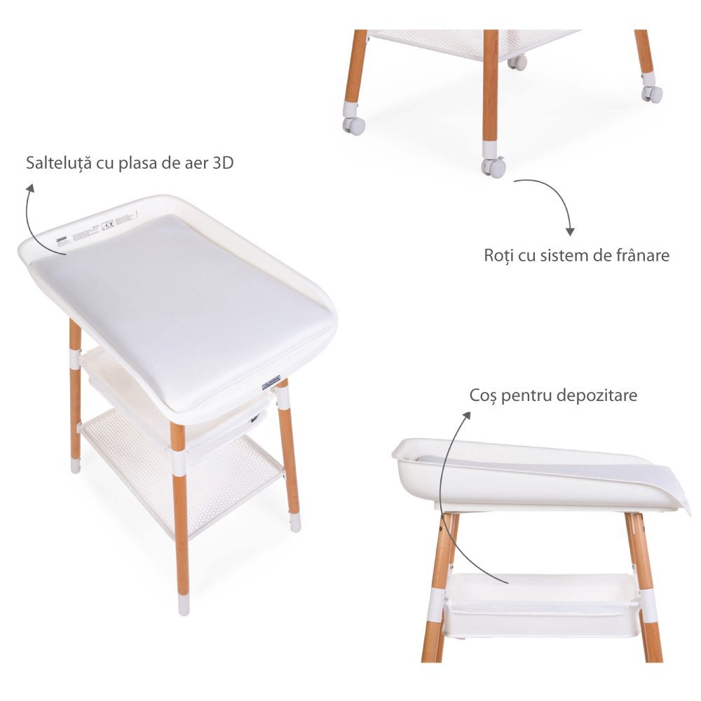 Childhome Masuta de infasat Evolux Natural Alb