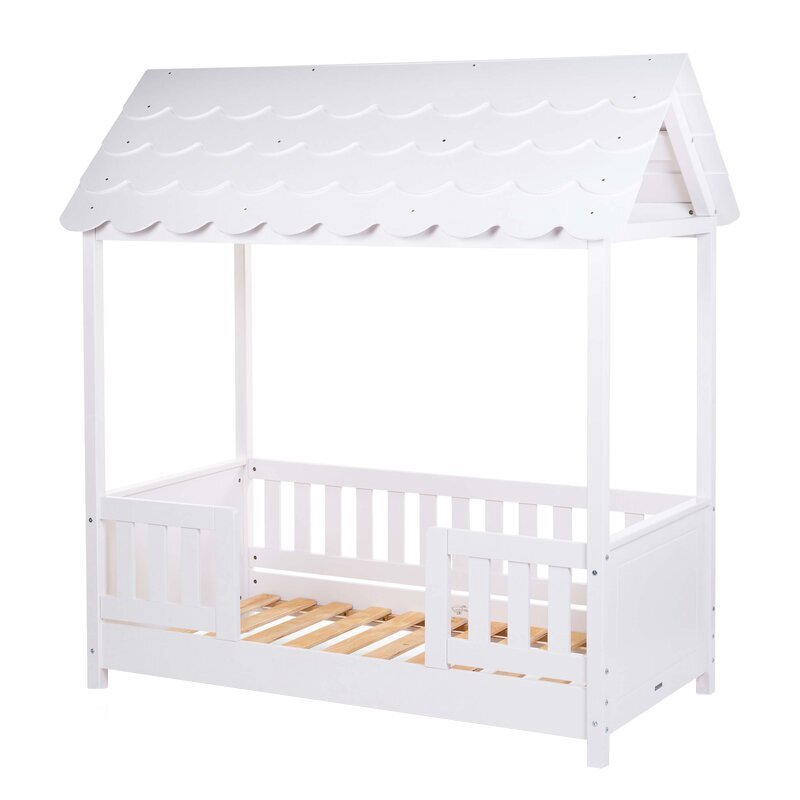 Childhome Pat Casuta cu protectii laterale 70x140 cm lemn alb