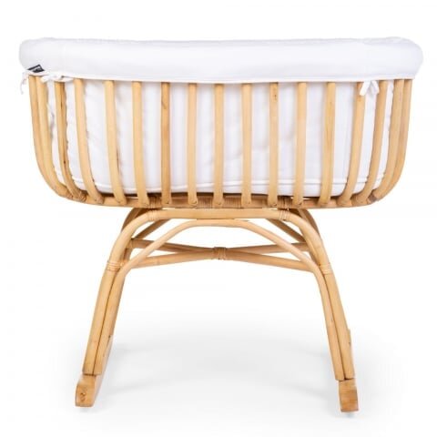 Childhome Patut balansoar din ratan cu saltea si husa jerse 90x70x71 cm