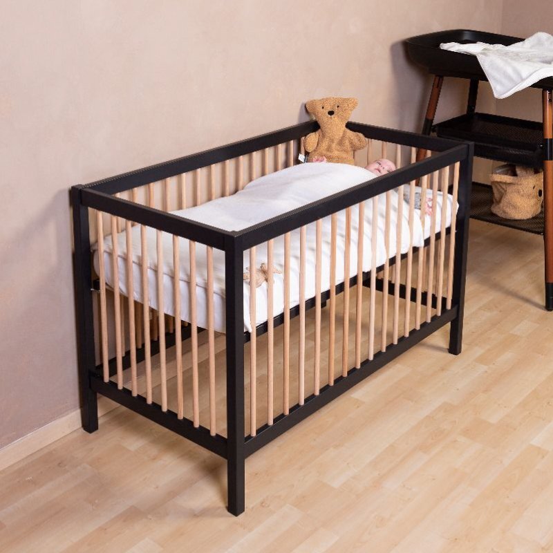Childhome Patut Cot 97 fag 60x120 cm naturalnegru