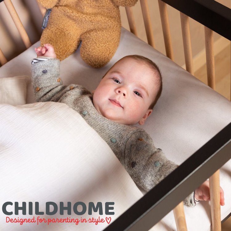 Childhome Patut Cot 97 fag 60x120 cm naturalnegru