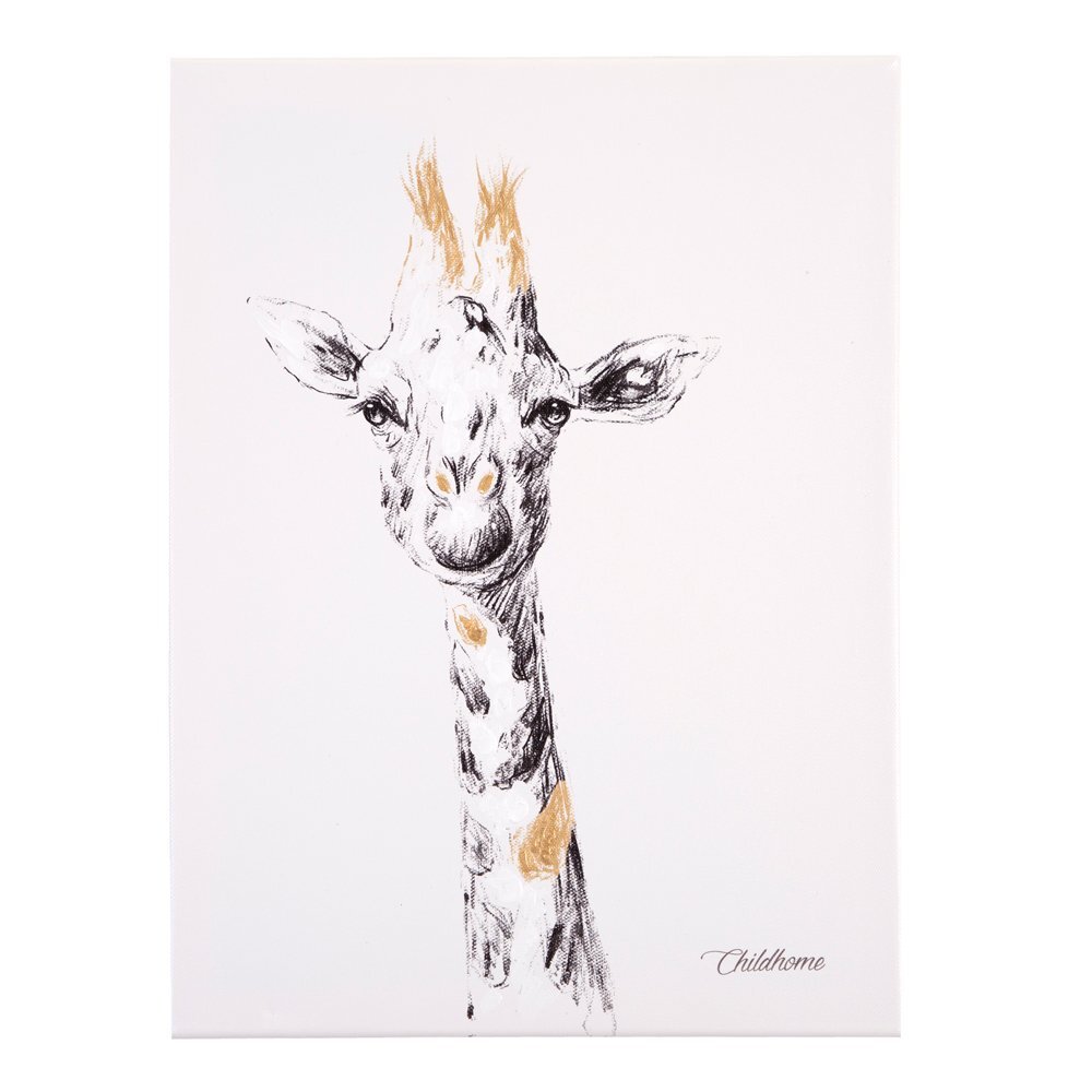 Childhome Pictura in ulei 30x40 cm Girafa cu detalii aurii