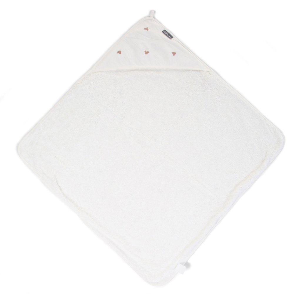 Childhome Prosop cu gluga si manusa de baie Jerse Frotir 80x80 cm inimioare