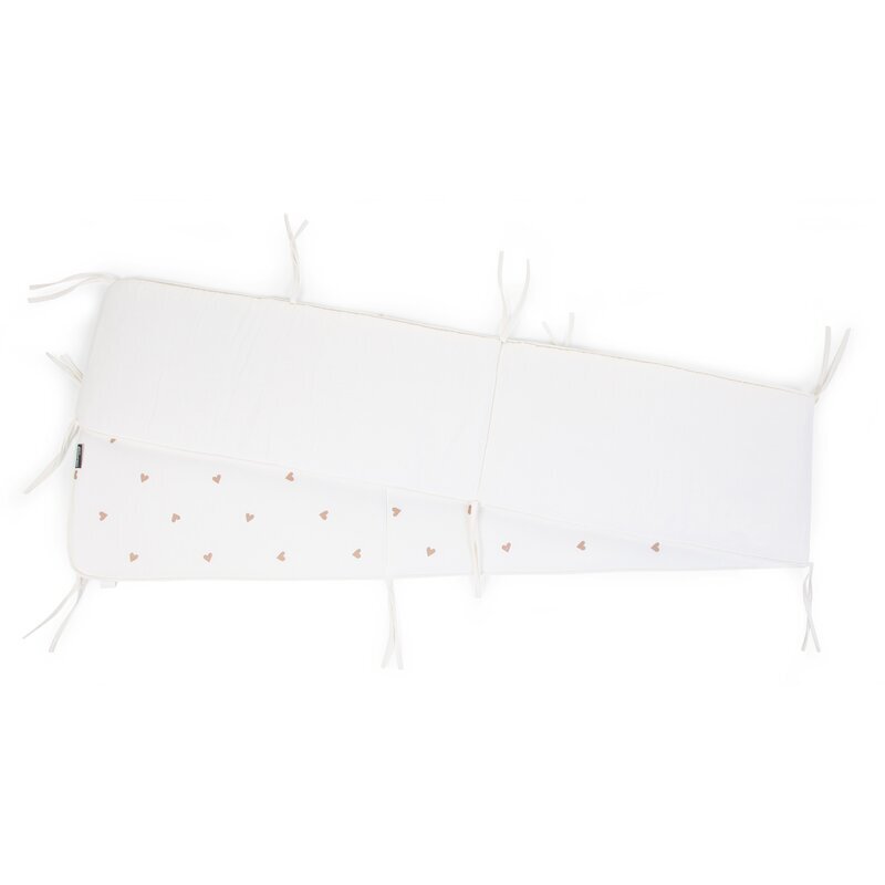 Childhome Protectie patut 35x340 cm JerseMuselina inimioare