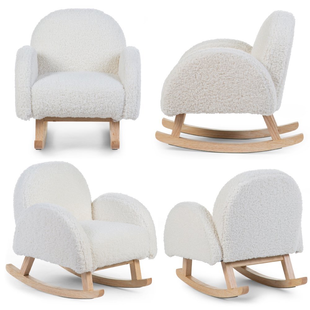 Childhome Scaun balansoar pentru copii Teddy alb