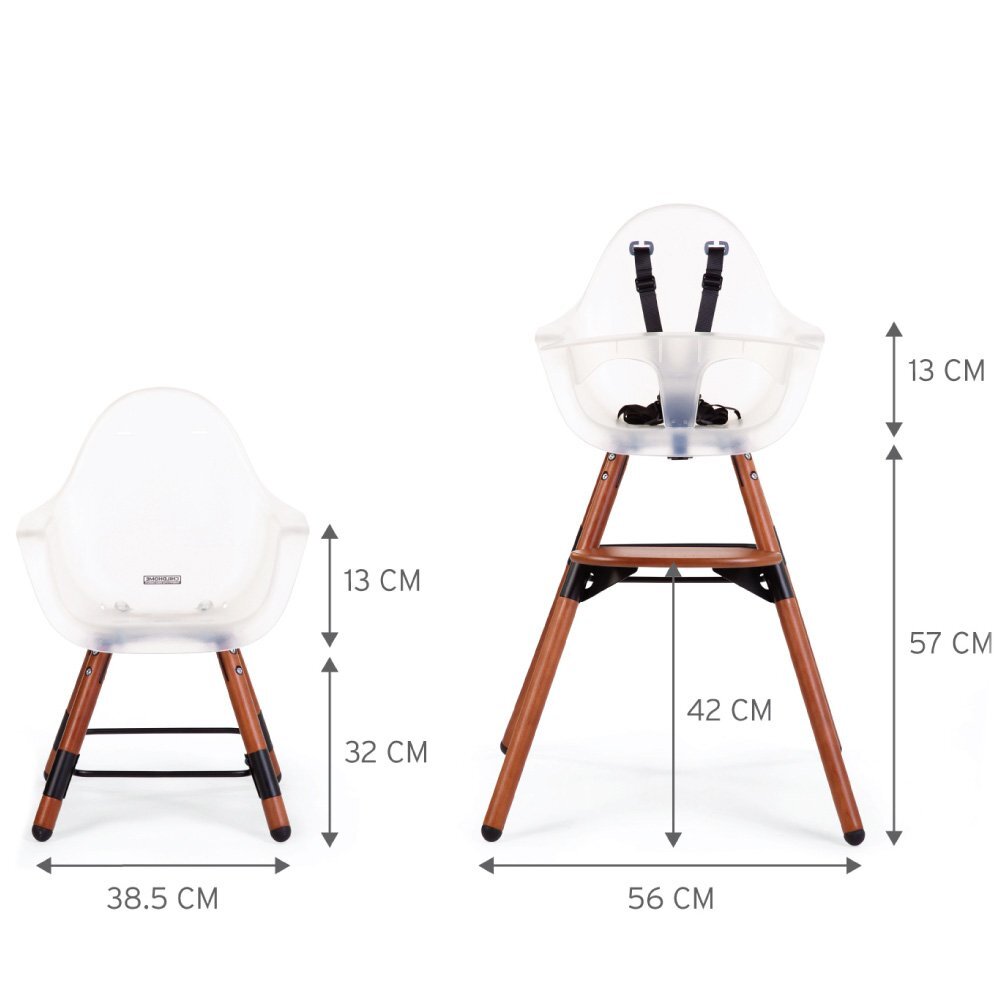 Childhome Scaun de masa reglabil in inaltime Evolu 2 natural inchisalb transparent