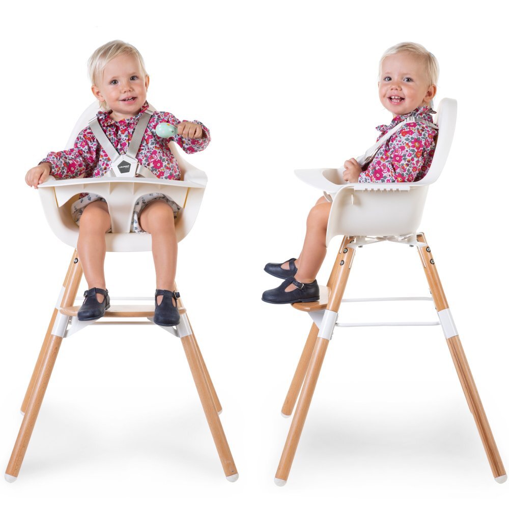 Childhome Scaun de masa reglabil in inaltime Evolu 2 natural inchisalb transparent