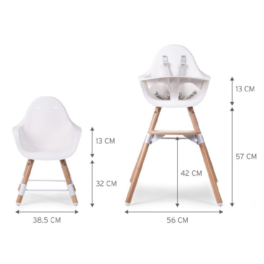 Childhome Scaun de masa reglabil in inaltime Evolu 2 naturalalb