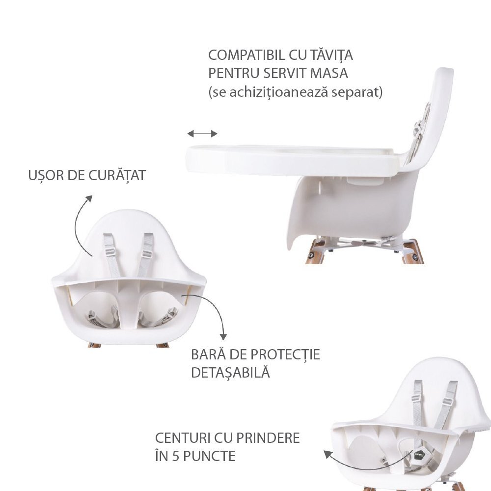 Childhome Scaun de masa reglabil in inaltime Evolu 2 naturalalb