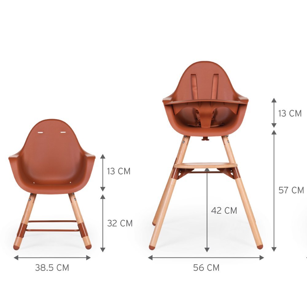 Childhome Scaun de masa reglabil in inaltime Evolu 2 NaturalRuginiu