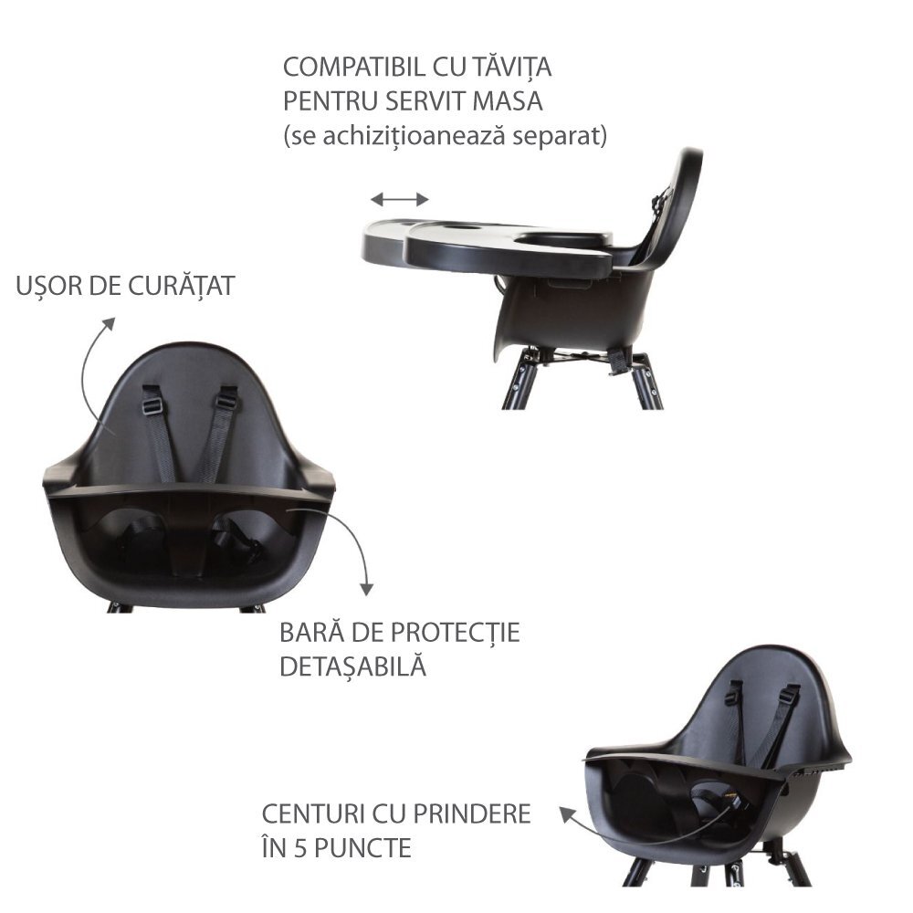 Childhome Scaun de masa reglabil in inaltime Evolu 2 negru