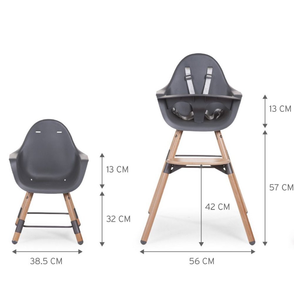 Childhome Scaun de masa reglabil in inaltime Evolu 2 NucNegru