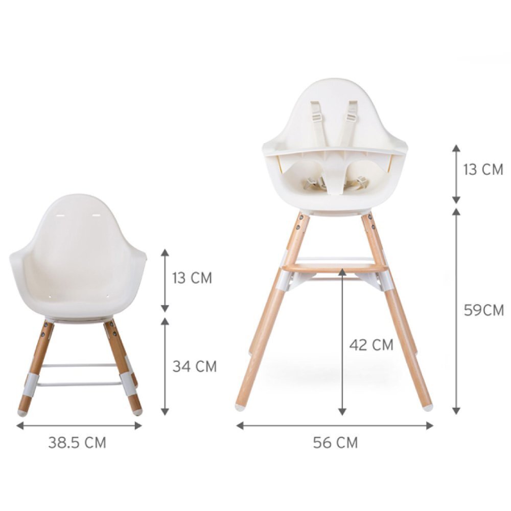 Childhome Scaun de masa reglabil in inaltime Evolu One.80 naturalalb