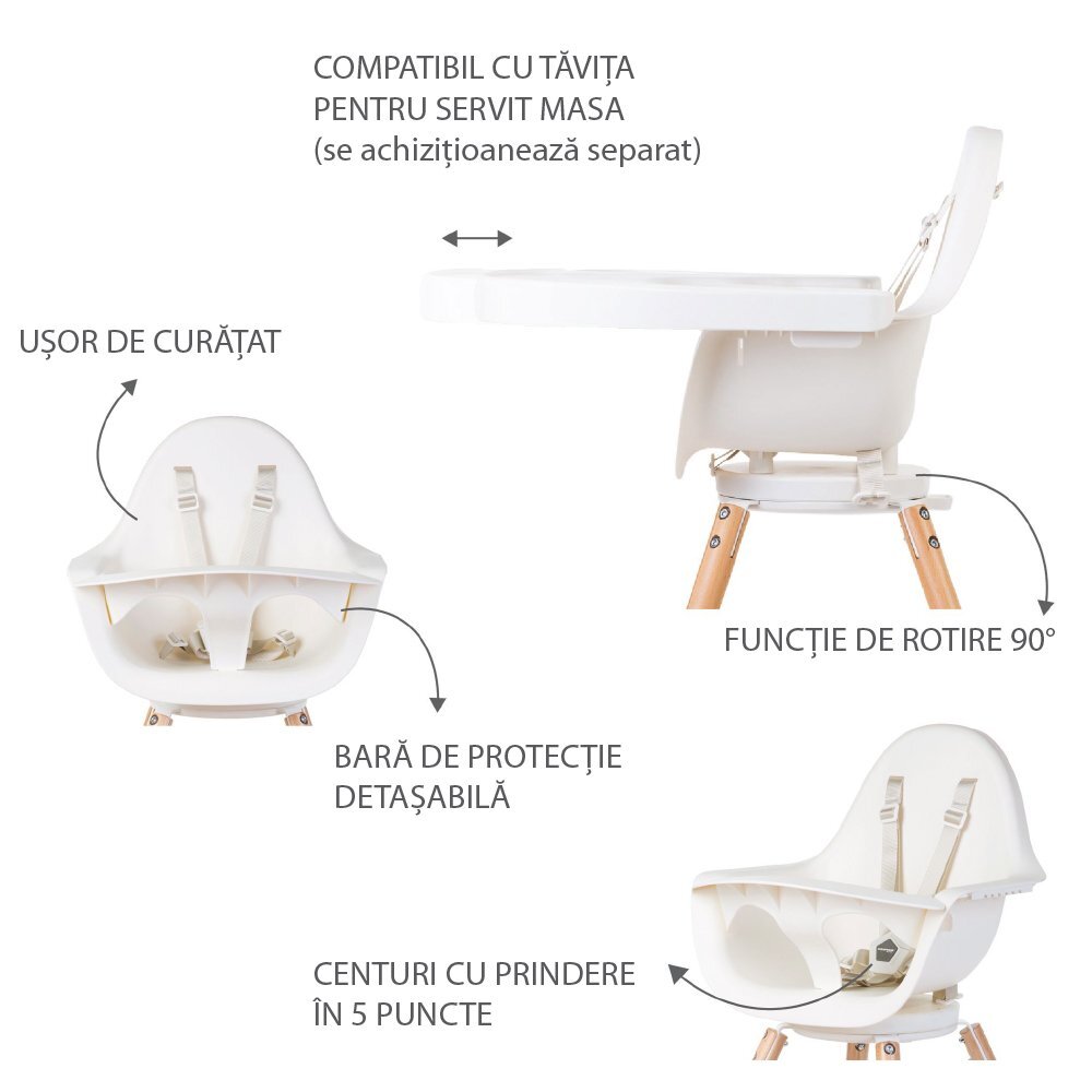 Childhome Scaun de masa reglabil in inaltime Evolu One.80 naturalalb