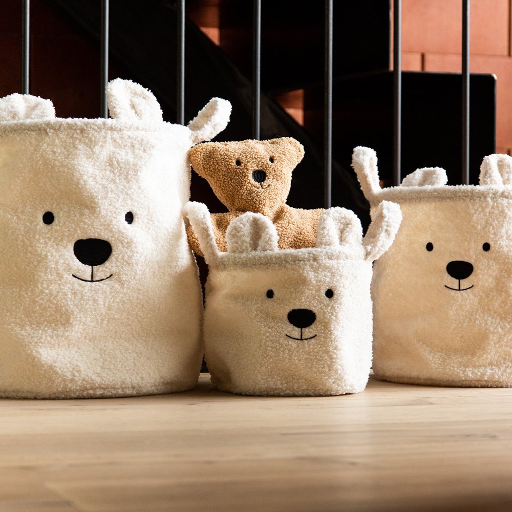 Childhome Set 3 cosuri depozitare Teddy alb