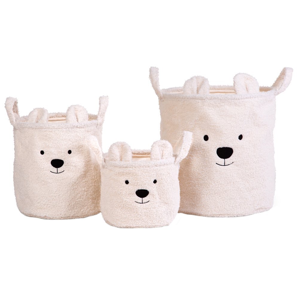 Childhome Set 3 cosuri depozitare Teddy alb