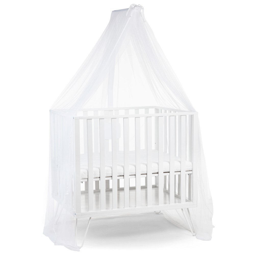 Childhome Suport baldachin cu plasa de tantari fag alb